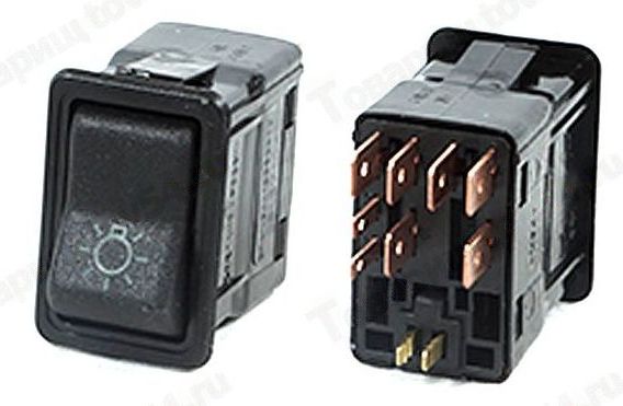 Выключатель света ВАЗ 2108, 2109 клавиша <b>РАДИОДЕТАЛЬ 581.3710Б</b> - изображение