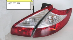 Фонарь задн прав <b>RENAULT 265500037R</b> - изображение