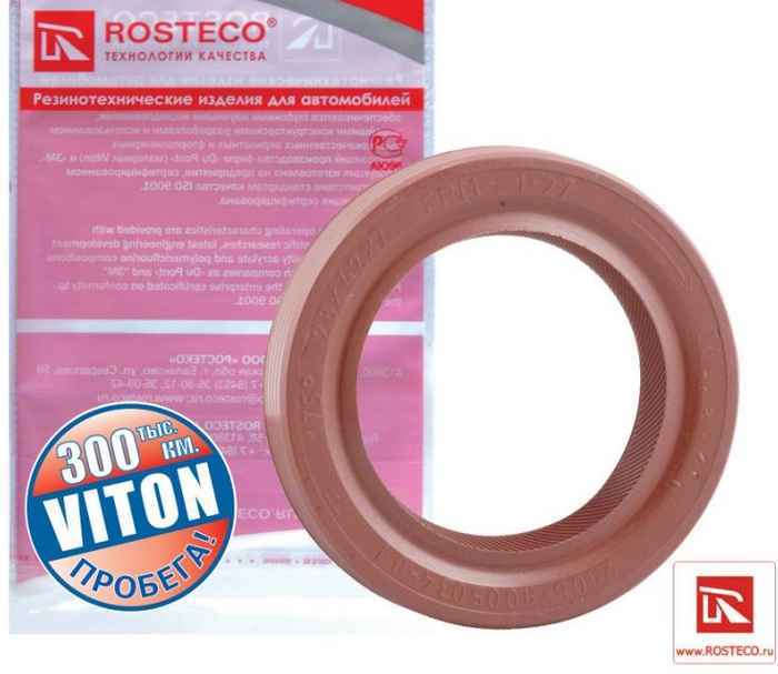 Сальник коленвала ВАЗ 2108 передний Viton Du Pont <b>ROSTECO 20004</b> (2108-1005034-01) - изображение