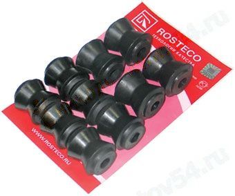 Втулки штанг заднего моста / реактивной тяги ВАЗ 2101 (4 больш.+ 6 малых) <b>ROSTECO 20046</b> (2101-2919042,2101-291108) - изображение