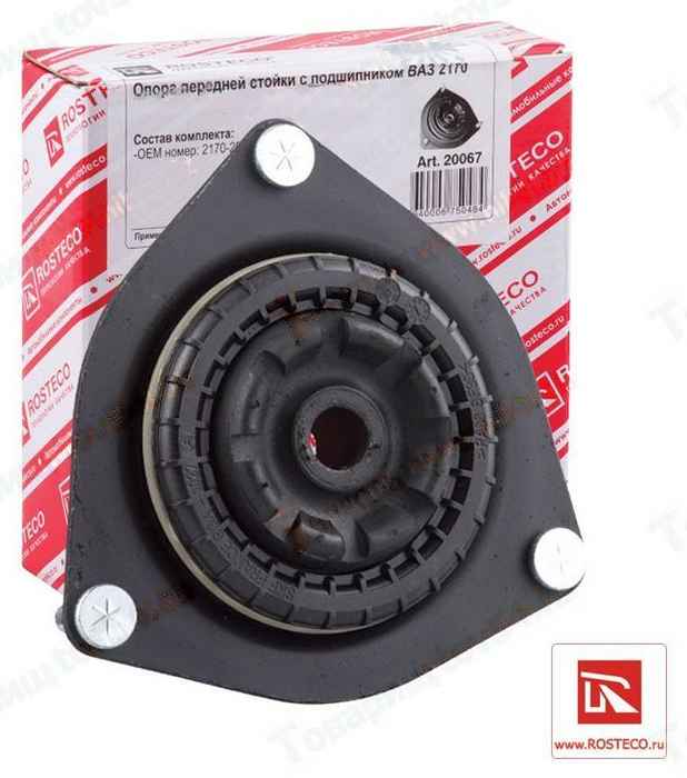 Опора передней стойки ВАЗ 2170 Приора с подшипником <b>ROSTECO 20067</b> - изображение