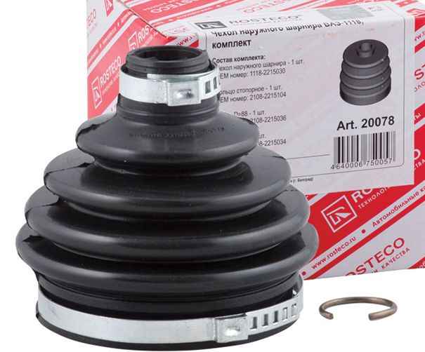 Пыльник ШРУС ВАЗ 1118 Калина наружный комплект ROSTECO 20078 (1118-2215030) - изображение