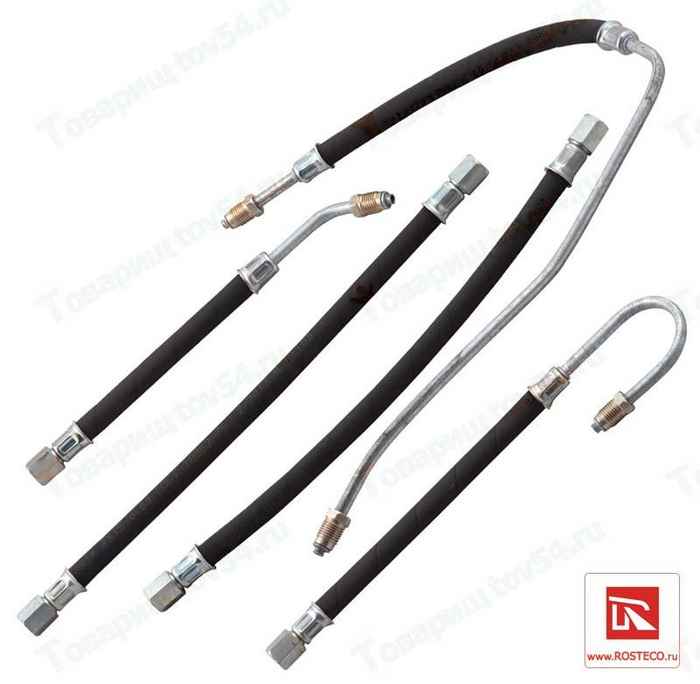 Шланг топливный высокого давления ВАЗ 2108, 2115 инж. (комплект 5 шт) <b>ROSTECO 20167</b> - изображение