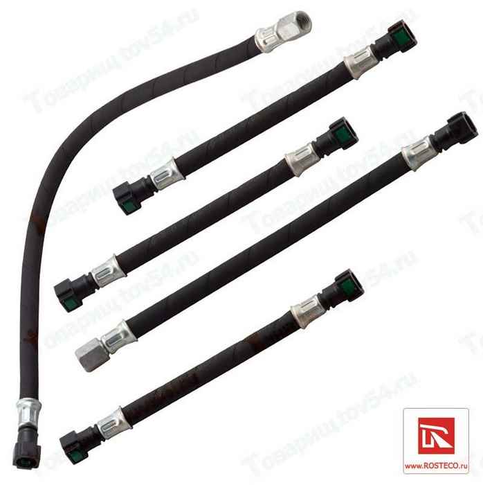 Шланг топливный высокого давления ВАЗ 2123 Шеви-Нива (комплект 5шт) <b>ROSTECO 20169</b> - изображение