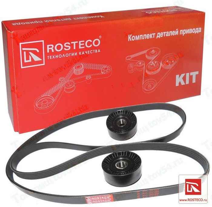 Комплект генератора ВАЗ 2123 (ремень 5РК1888+2 ролика) <b>ROSTECO 20226</b> - изображение Комплект генератора ВАЗ 2123 (ремень 5РК1888+2 ролика) <b>ROSTECO 20226</b> - изображение