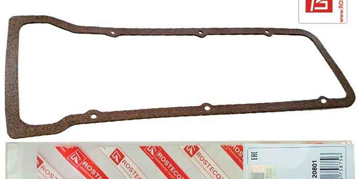 Прокладка крышки клапанов ВАЗ 2123 Нива Шевроле силикон+пробка <b>ROSTECO 20801</b> (2123-1003270) - изображение