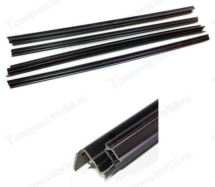 Уплотнители опускного стекла Lada Vesta (бархотки) нижние внутренние без ворса 4шт AD Plastik <b>РТИ 8450007726/7727/7853/7854</b> - изображение