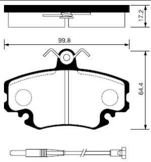 Колодки передние LADA LARGUS, RENAULT LOGAN <b>SANGSIN SP1243</b> - изображение