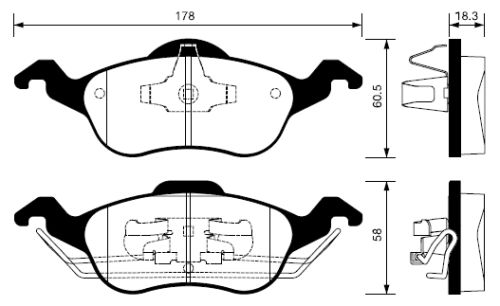 Тормозные колодки дисковые <b>SANGSIN SP1259</b> - изображение Тормозные колодки дисковые <b>SANGSIN SP1259</b> - изображение