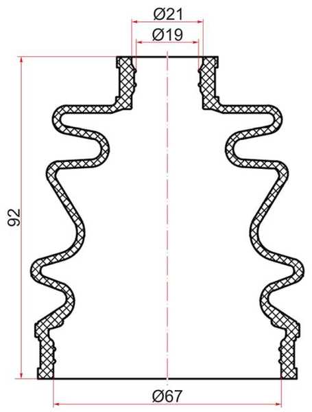Пыльник шруса наружный SZ SX4 YA / YB11 AT, 06-,внутренний KIA PICANTO 04-11 (2 хомута.резина) <b>SAT C-1042</b> - изображение