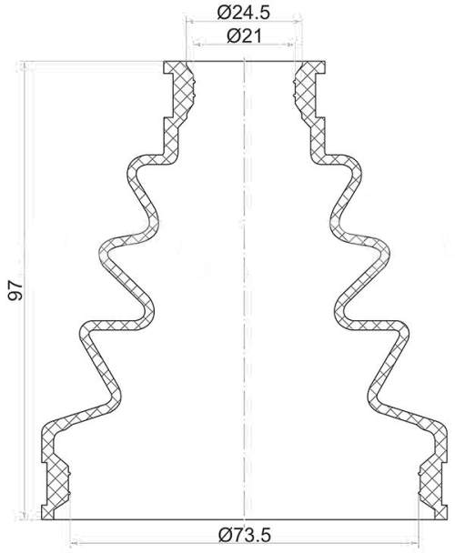 Пыльник шруса внутренний FR HONDA CR-V RD1 (смазка, 2 хомута. резина) <b>SAT C-1150</b> - изображение