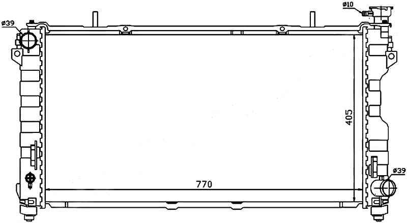 Радиатор CHRYSLER VOYAGER / TOWN&COUNTRY / DODGE CARAVAN 2.4 01-08 <b>SAT CR0002-01-2.4</b> - изображение Радиатор CHRYSLER VOYAGER / TOWN&COUNTRY / DODGE CARAVAN 2.4 01-08 <b>SAT CR0002-01-2.4</b> - изображение