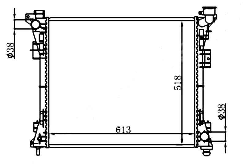 Радиатор CHRYSLER VOYAGER / DODGE CARAVAN / VOLKSWAGEN ROUTAN 3.3 / 3.8 08- <b>SAT CR0002-08</b> - изображение Радиатор CHRYSLER VOYAGER / DODGE CARAVAN / VOLKSWAGEN ROUTAN 3.3 / 3.8 08- <b>SAT CR0002-08</b> - изображение