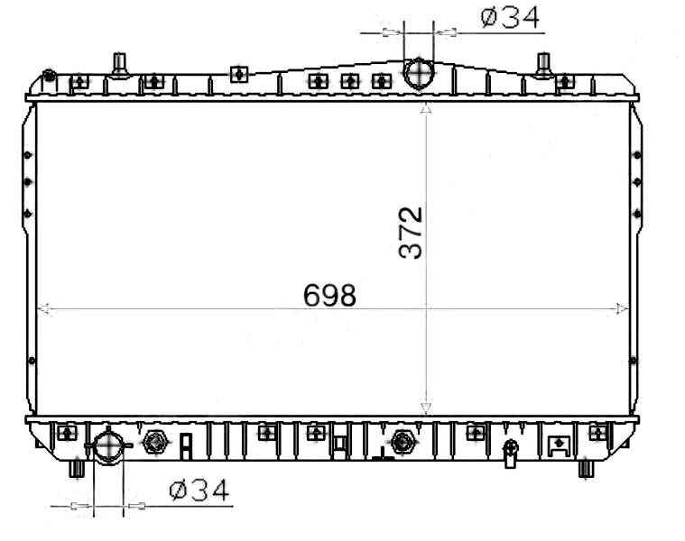 Радиатор DAEWOO NUBIRA / CHEVROLET LACETTI / SUZUKI FORENZA 1.4 / 1.6 / 1.8 03- <b>SAT DW0004-1.4</b> - изображение