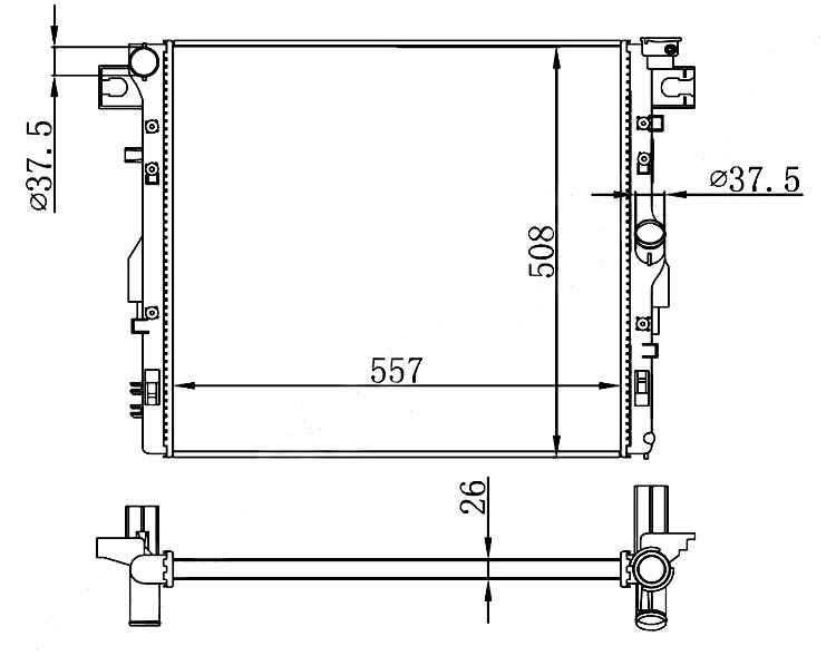 Радиатор JEEP WRANGLER RUBICON 07- <b>SAT JP0002-07</b> - изображение