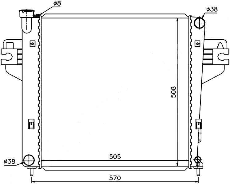 Радиатор JEEP CHEROKEE / LIBERTY 2.4 01-07 <b>SAT JP0004-01-2.4</b> - изображение Радиатор JEEP CHEROKEE / LIBERTY 2.4 01-07 <b>SAT JP0004-01-2.4</b> - изображение