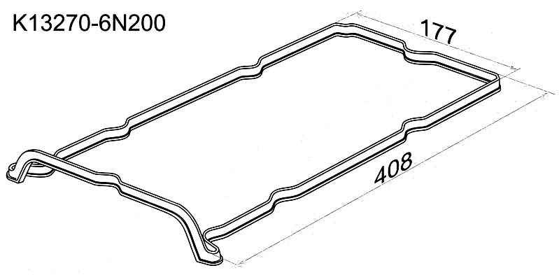 Прокладка клапанной крышки NISSAN QR20DD, QR25DD, 00- G10 / P12 <b>SAT K13270-6N200</b> - изображение