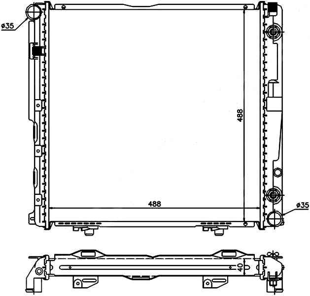Радиатор MERCEDES E-CLASS W124 2.0 / 2.2 / 2.3 85-92 W A / C <b>SAT MB0003-1</b> - изображение