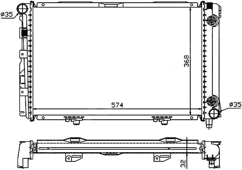 Радиатор Mercedes-Benz 190 82-94 <b>SAT MB0007</b> - изображение Радиатор Mercedes-Benz 190 82-94 <b>SAT MB0007</b> - изображение