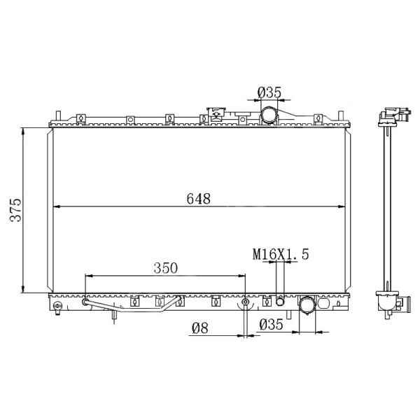 Радиатор MITSUBISHI GALANT / ETERNA / EMERAUDE V6 93-97 <b>SAT MC0002-E5</b> - изображение