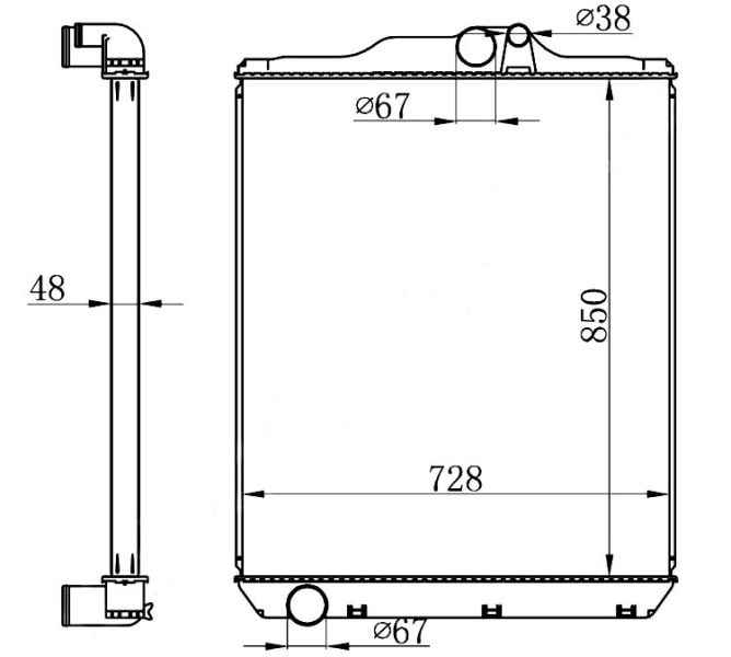 Радиатор MITSUBISHI FUSO SUPER GREAT FP5# / FV5# 8M22 / 10M20 96- <b>SAT MC0016</b> - изображение