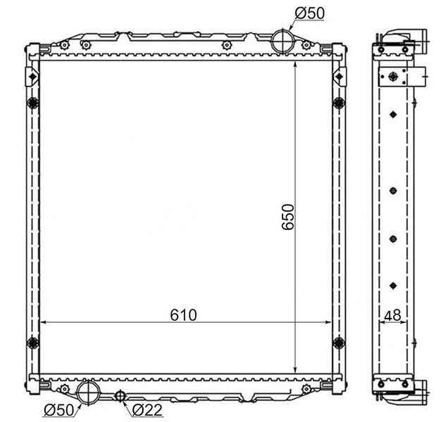 Радиатор MAN L2000 93-97 <b>SAT MN0001</b> - изображение