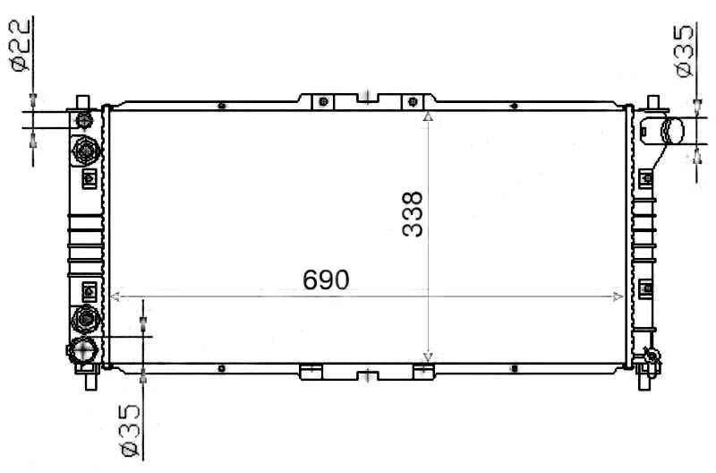 Радиатор MAZDA CAPELLA / MILLENIA / 626 / CRONOS / EFINI / MS-6 / EUNOS 500 / FORD TELSTAR V6 1.8 / 2.5 92-02 <b>SAT MZ0002-V6</b> - изображение