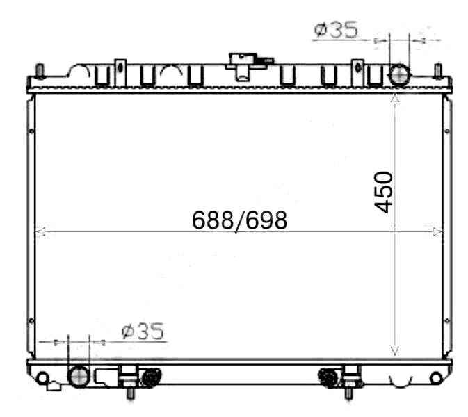 Радиатор NISSAN RNESSA / PRESAGE / BASSARA / SERENA SR20, YD25 / LIBERTY / PREIRIE M12 98-02 <b>SAT NS0005-12-2R</b> - изображение