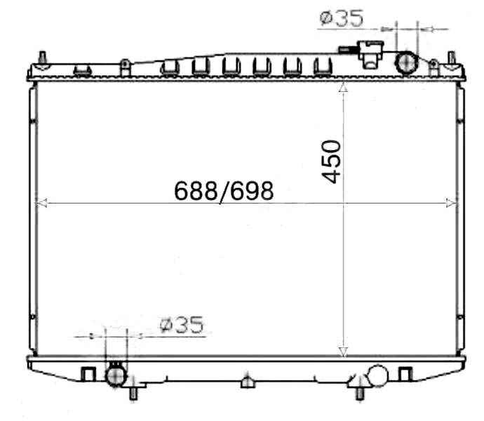 Радиатор NISSAN DATSUN PICK-UP / CEDRIC VQ25DD Y34 97- DIESEL <b>SAT NS000D22-D</b> - изображение
