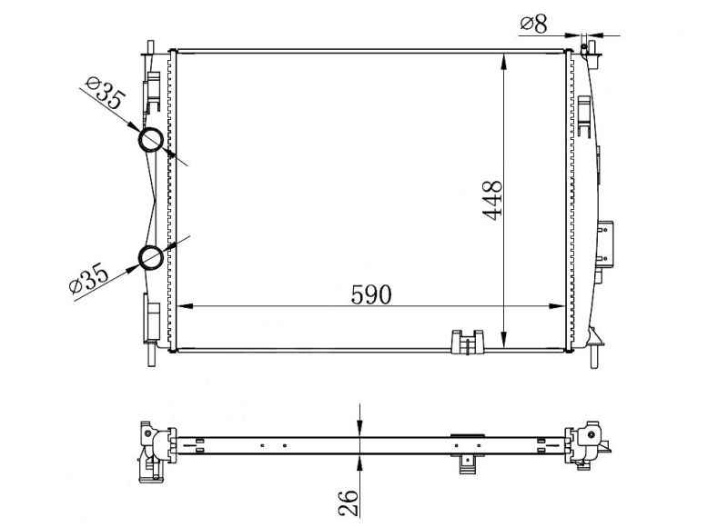 Радиатор NISSAN QASHQAI / DUALIS 2,0 06- <b>SAT NS0013-1</b> - изображение