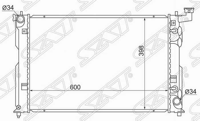Радиатор TOYOTA PREMIO / ALLION / CALDINA / OPA / ISIS / WISH 01- <b>SAT SG-TY0002-240</b> - изображение