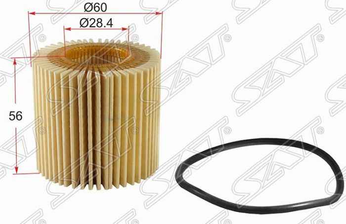 Фильтр масляный (картридж) TOYOTA COROLLA / BELTA / AURIS / BB / PASSO / PROBOX / 1NRFE / 2NRFKE / 1KRFE / K3VE <b>SAT ST-04152-40060</b> - изображение