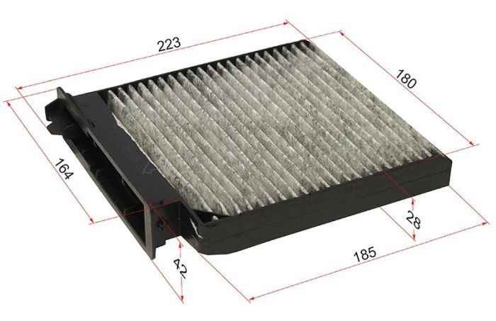 Фильтр салона NISSAN MICRA 02-10 / NOTE 06-13 / NV200 09- (левый руль) угольный <b>SAT ST-27891-AX010-U</b> - изображение