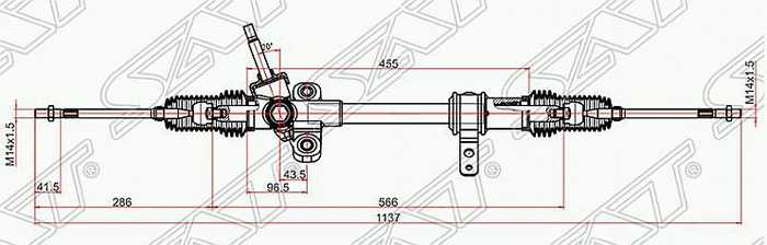 Рейка рулевая Daihatsu Be-Go / Toyota Rush 06- (электрическая) (правый руль) <b>SAT ST-45510-B4012</b> - изображение 2