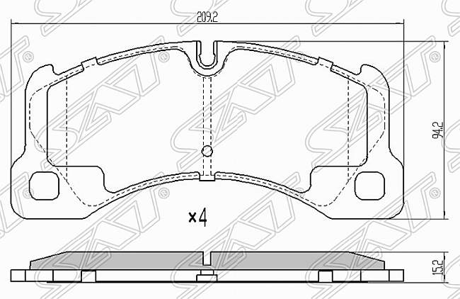 Колодки тормозные перед VOLKSWAGEN TOUAREG 02- / PORSCHE CAYENNE 02-10 / PANAMERA 09- <b>SAT ST-7L0698151M</b> - изображение Колодки тормозные перед VOLKSWAGEN TOUAREG 02- / PORSCHE CAYENNE 02-10 / PANAMERA 09- <b>SAT ST-7L0698151M</b> - изображение
