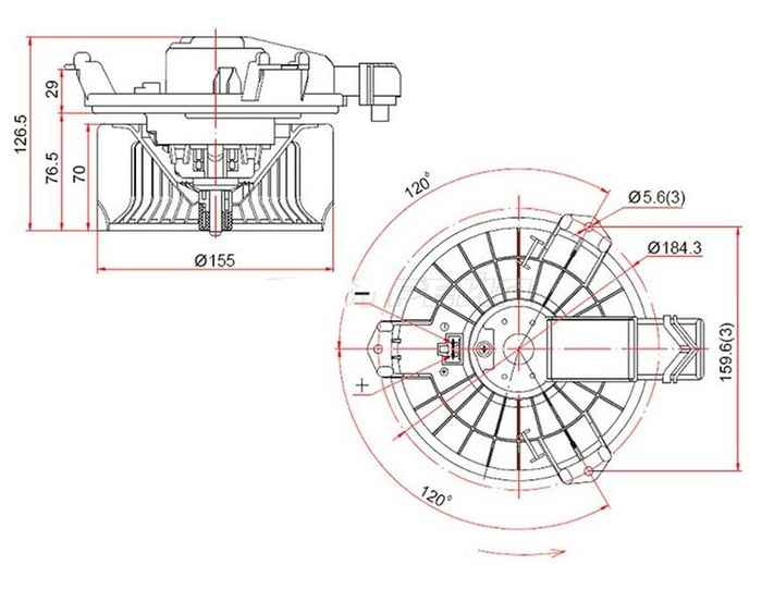 Мотор отопителя салона TOYOTA HIACE / QUANTUM ##H2## 05- (RHD) <b>SAT ST-87103-26060</b> - изображение 1