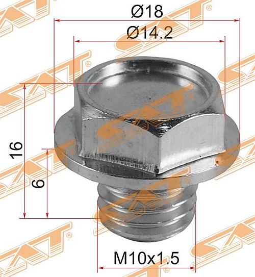 Пробка сливная TOYOTA MANY <b>SAT ST-90341-10011</b> - изображение