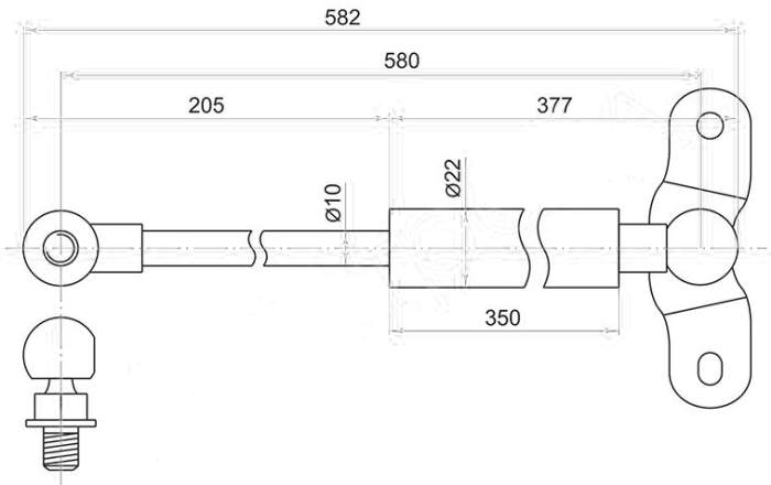 Амортизатор крышки багажника HONDA ODYSSEY RA6 99-03 лев. <b>SAT ST-04746-S3N-000</b> - изображение