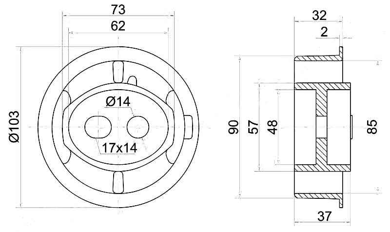 Опора дифференциала RR TOYOTA MARK II,CRESTA,CHASER, Verossa <b>SAT ST-41651-22060</b> - изображение
