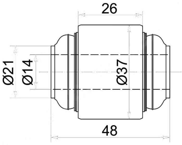 Сайлентблок задней цапфы плавающий TOYOTA Camry / Gracia / 4WD Caldina <b>SAT ST-42210-14010</b> - изображение 3