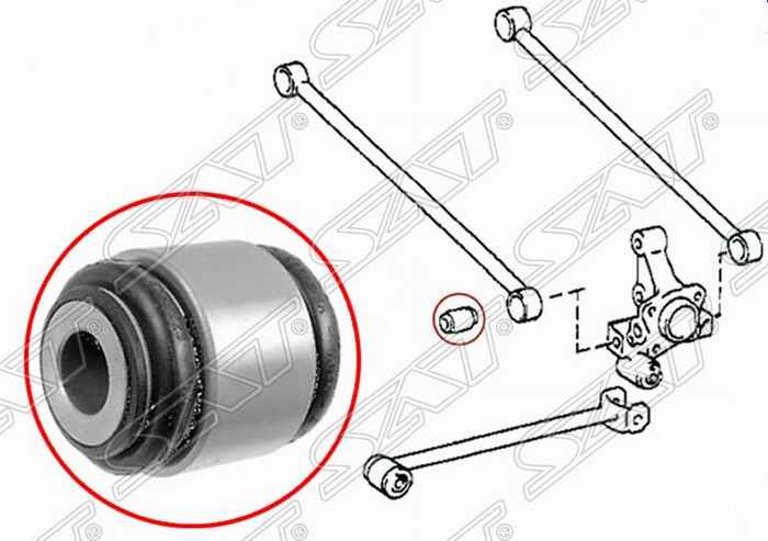 Сайлентблок задней цапфы плавающий TOYOTA Camry / Gracia / 4WD Caldina <b>SAT ST-42210-14010</b> - изображение