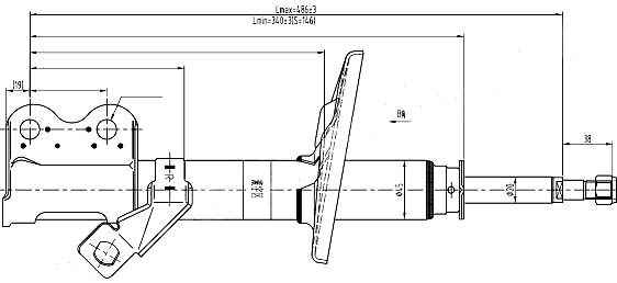 Стойка передняя TOYOTA COROLLA / LEVIN / SPRINTER / TRUENO 87-92 прав. <b>SAT ST-48510-12550</b> - изображение