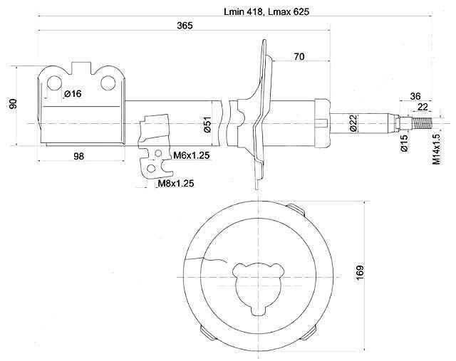 Стойка передняя TOYOTA OPA / VISTA / ARDEO 98-05 прав. <b>SAT ST-48510-39755</b> - изображение