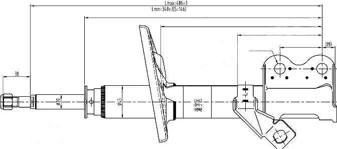 Стойка передняя TOYOTA COROLLA / LEVIN / SPRINTER / TRUENO 87-92 лев. <b>SAT ST-48520-12390</b> - изображение