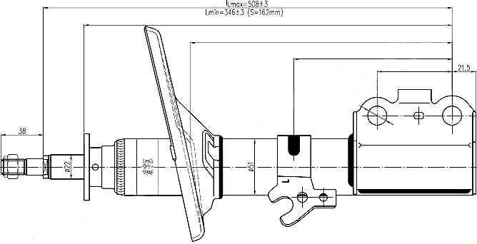 Стойка передняя TOYOTA CAMRY / SCEPTER / WINDOM / VISTA / LEXUS ES300 91-98 лев. <b>SAT ST-48520-39775</b> - изображение