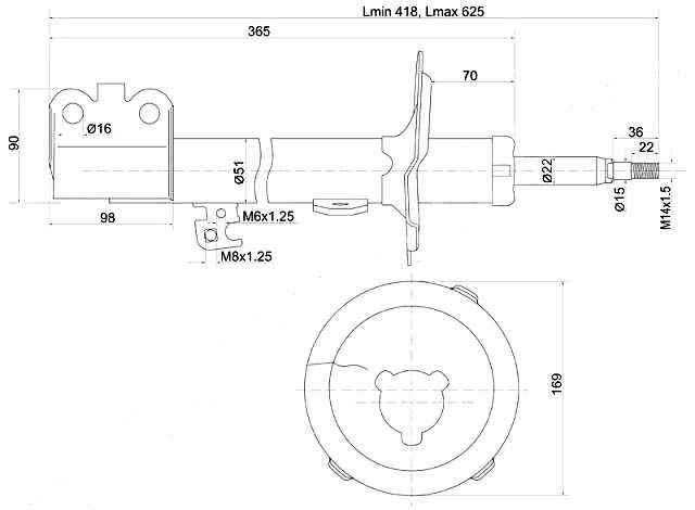 Стойка передняя TOYOTA OPA / VISTA / ARDEO 98-05 лев. <b>SAT ST-48520-39795</b> - изображение