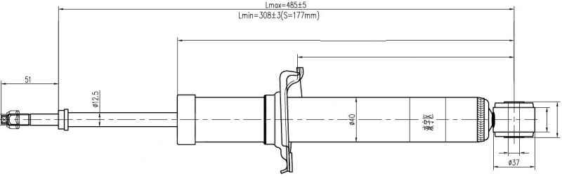 Стойка задняя TOYOTA RAUM 97-03 лев.=прав. <b>SAT ST-48530-49085</b> - изображение