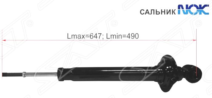 Амортизатор задний TOYOTA MARK X / CROWN / LEXUS IS250 / 300 / 350 04- лев.=прав. <b>SAT ST-48530-80397</b> - изображение