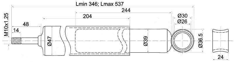 Амортизатор задний TOYOTA CARINA / CORONA / COROLLA / SPRINTER 87-02 лев.=прав. <b>SAT ST-48531-80181</b> - изображение