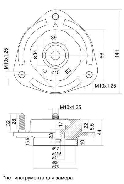 Опора передней стойки TOYOTA Ipsum '01- / NOAH / VOXY AZR6# 01-07 <b>SAT ST-48609-44040</b> - изображение